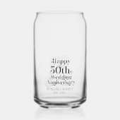 ハッピー50周年結婚ブラックタイポグラフィ ガラス缶 (裏面)
