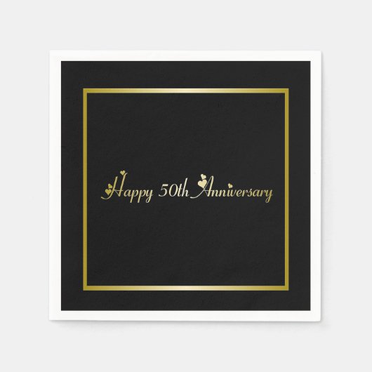 ハッピー50周年記念カクテルナプキン スタンダードカクテルナプキン (正面)