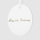 ハッピー50周年記念金ゴールドフォント オーナメント (正面)