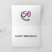 ハッピー50歳お誕生日おめでとうタイポグラフィ カード (内部)