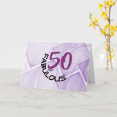 ハッピー50歳お誕生日おめでとうタイポグラフィ カード (黄色い花)