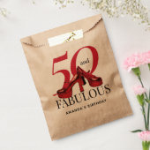 ハッピー50誕生日おもしろいはっきりしたレッドシューズ フェイバーバッグ (封をした状態)