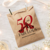 ハッピー50誕生日おもしろいはっきりしたレッドシューズ フェイバーバッグ (クリップ留めされた状態)