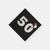 ハッピー50誕生日オンブラック スタンダードカクテルナプキン (角)