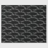 ハッピー50誕生日オンブラック ラッピングペーパー (フラット)