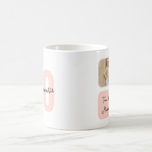 ハッピー50誕生日カスタムフォトコラージュ コーヒーマグカップ (中央)