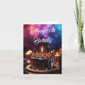 ハッピー50誕生日カラフルチョコレートケーキ カード (正面)