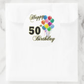 ハッピー50誕生日ギフトと誕生日アパレル ラウンドシール (バッグ)