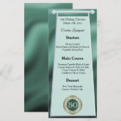 ハッピー50誕生日グリーングリッターフォイルメニュー メニュー (正面/裏面)