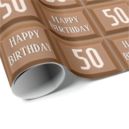 ハッピー50誕生日チョコレートキャンディバー ラッピングペーパー