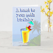 ハッピー50誕生日トースト カード (黄色い花)
