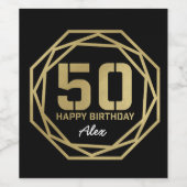 ハッピー50誕生日パーソナライズされたワインラベル ワインラベル (シングルラベル)