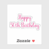 ハッピー50誕生日ピンクファブカラフルラス2020 シール (シート)