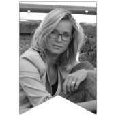 ハッピー50誕生日フォトブラックグリッター バンティングフラッグ (第1の旗)