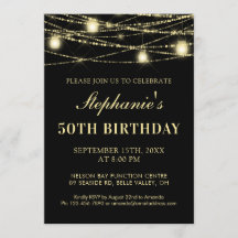 ハッピー50誕生日ブラック金ゴールドライツメイソンジャース