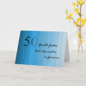 ハッピー50誕生日ブルースカード カード (黄色い花)