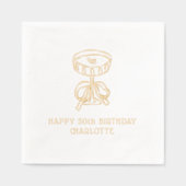 ハッピー50誕生日マルティニカクテルパーソナライズされた 箔ナプキン (正面)