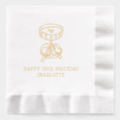 ハッピー50誕生日マルティニカクテルフィフティ 箔ナプキン (正面)