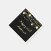 ハッピー50誕生日メイスンジャースライツブラック金ゴールド スタンダードカクテルナプキン (角)