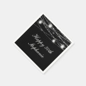 ハッピー50誕生日メイスンジャースライツ白黒 スタンダードカクテルナプキン (角)