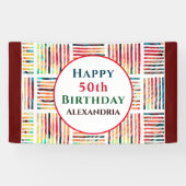 ハッピー50誕生日モダンパーティー 横断幕 (横)