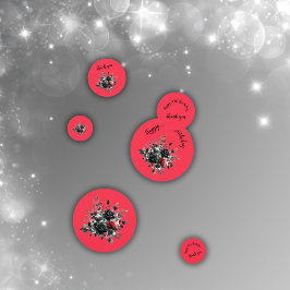 ハッピー50誕生日レッド&ブラックバラ | コンフェッティ