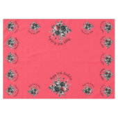 ハッピー50誕生日レッド&ブラックバラ | テーブルクロス (正面(横))