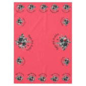 ハッピー50誕生日レッド&ブラックバラ | テーブルクロス (正面)