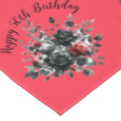 ハッピー50誕生日レッド&ブラックバラ | テーブルクロス (アングル)