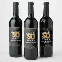 ハッピー50誕生日ワインラベル