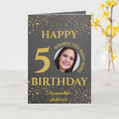 ハッピー50誕生日折り畳みグリーティングカード カード (黄色い花)