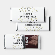 ハッピー50誕生日花火ホワイトブラック金ゴールド