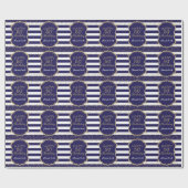 ハッピー50誕生日金ゴールドグリッターとネイビーブルー ラッピングペーパー (フラット)