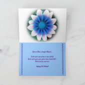 ハッピー50誕生日魔法ブルーフラワー カード (内部)