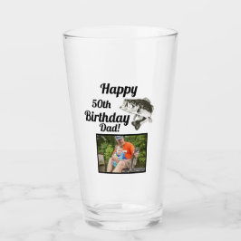 ハッピー50誕生日魚釣りフォトバスフィッシュ趣味 タンブラーグラス