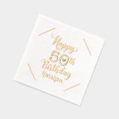 ハッピー50誕生日5パーソナライズされた名 箔ナプキン (左)