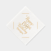 ハッピー50誕生日5パーソナライズされた名 箔ナプキン (右)