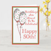 ハッピー50誕生日 カード (黄色い花)