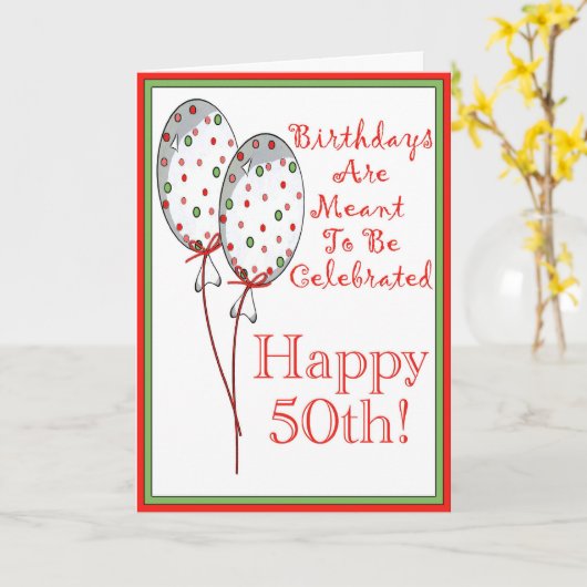 ハッピー50誕生日 カード (黄色い花)