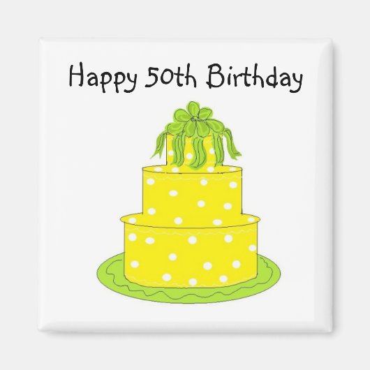 ハッピー50誕生日 マグネット (正面)