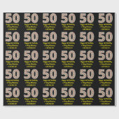 ハッピー50誕生日&メリークリスマス,名前をカスタムする ラッピングペーパー (フラット)