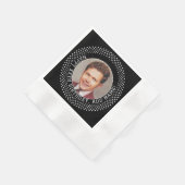 ハッピー50誕生日 – 丘の上の黒 – 写真 縁ありカクテルナプキン (角)