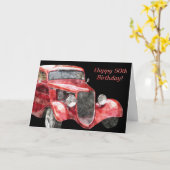 ハッピー50誕生日!半世紀のクラシック車 カード (黄色い花)