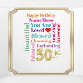 ハッピー50thトリフォールド誕生日カード 三つ折りクリスマスカード (内部中)