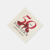 ハッピー50th誕生日おもしろいはっきりしたレッドシューズ紙 スタンダードカクテルナプキン (角)