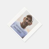 ハッピー50th誕生日の名前photo year男シンプル子min スタンダードカクテルナプキン (角)