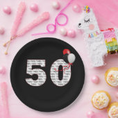 ハッピー50th誕生日オンブラック紙プレート ペーパープレート (パーティー)