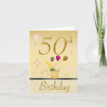 ハッピー50th金ゴールドグラマーズ誕生日カード カード<br><div class="desc">このおもしろいきらめくと50番目のカードは誰かの大きな祝マイルストーンの誕生日に最適な方法である。</div>