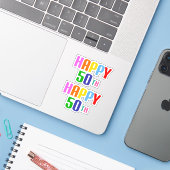 ハッピー50th シール (ノートパソコンとiPhone)