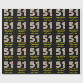 ハッピー51誕生日&メリークリスマス、名前をカスタムする ラッピングペーパー (フラット)